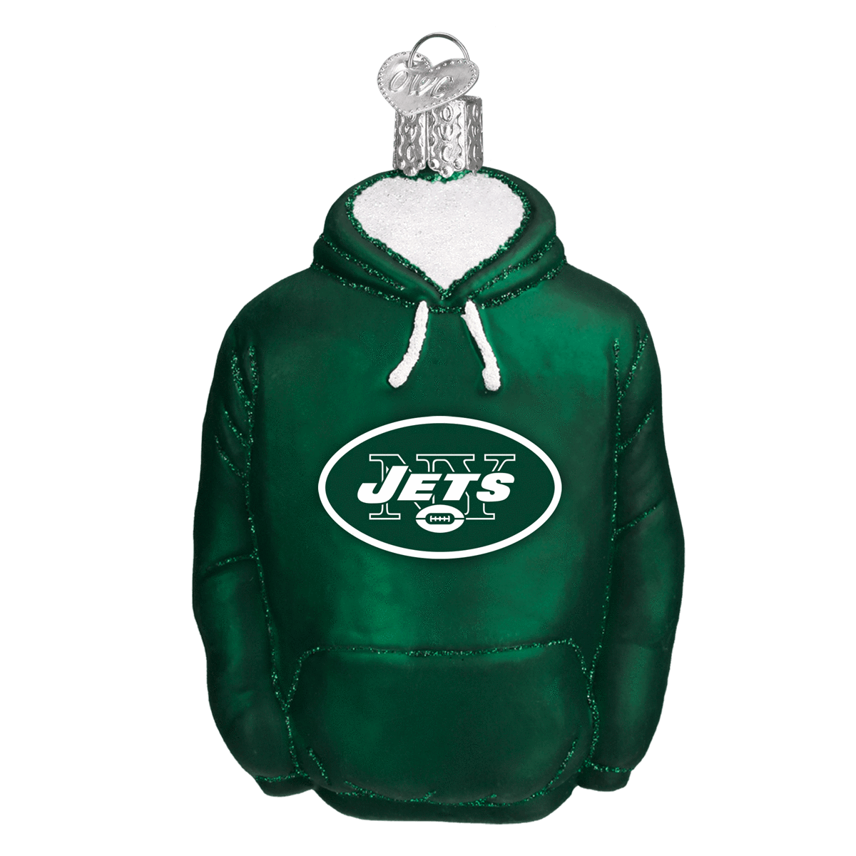 New York Jets Hand Blown Glass Hoodie Ornament-Ornament-Old World Christmas-Top Notch Gift Shop