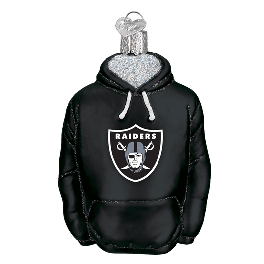 Oakland Raiders Hand Blown Glass Hoodie Ornament-Ornament-Old World Christmas-Top Notch Gift Shop