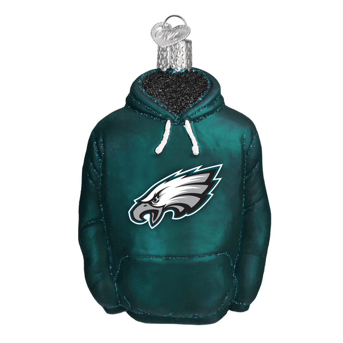 Philadelphia Eagles Hand Blown Glass Hoodie Ornament-Ornament-Old World Christmas-Top Notch Gift Shop