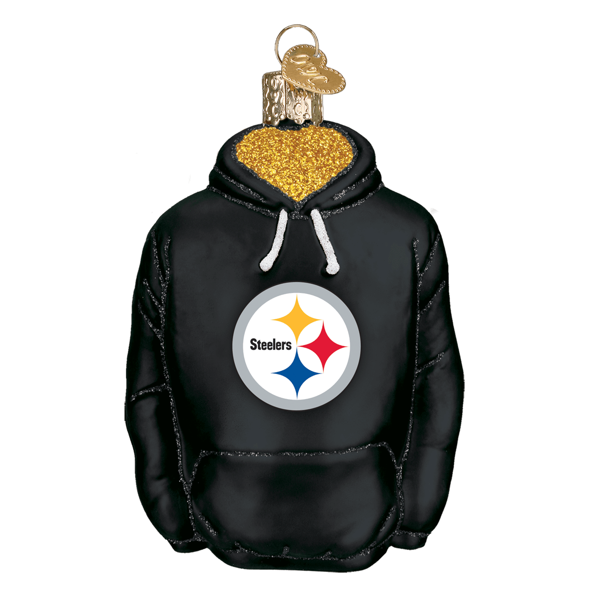 Pittsburgh Steelers Hand Blown Glass Hoodie Ornament-Ornament-Old World Christmas-Top Notch Gift Shop