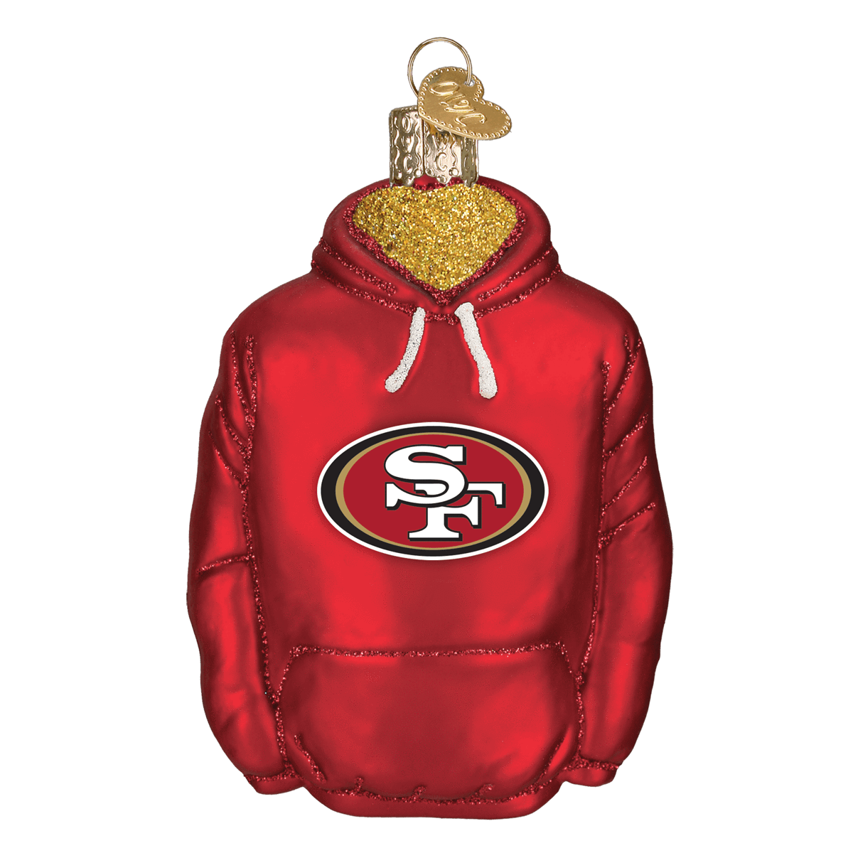 San Francisco 49ers Hand Blown Glass Hoodie Ornament-Ornament-Old World Christmas-Top Notch Gift Shop