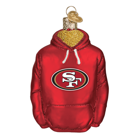 San Francisco 49ers Hand Blown Glass Hoodie Ornament-Ornament-Old World Christmas-Top Notch Gift Shop