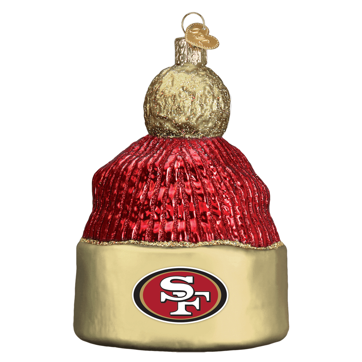 San Francisco 49ers Hand Blown Glass Beanie Ornament-Ornament-Old World Christmas-Top Notch Gift Shop