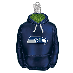 Seattle Seahawks Hand Blown Glass Hoodie Ornament-Ornament-Old World Christmas-Top Notch Gift Shop