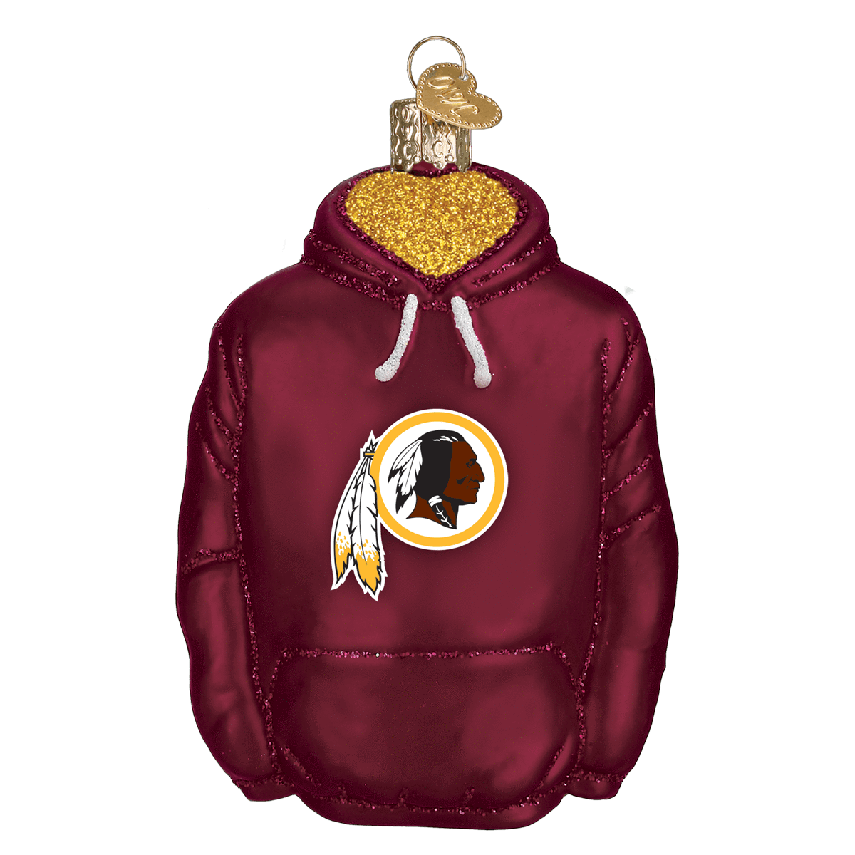 Washington Redskins Hand Blown Glass Hoodie Ornament-Ornament-Old World Christmas-Top Notch Gift Shop