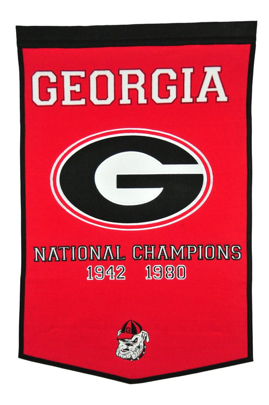 University of Georgia Vintage Wool Dynasty Banner With Cafe Rod-Banner-Winning Streak Sports LLC-Top Notch Gift Shop