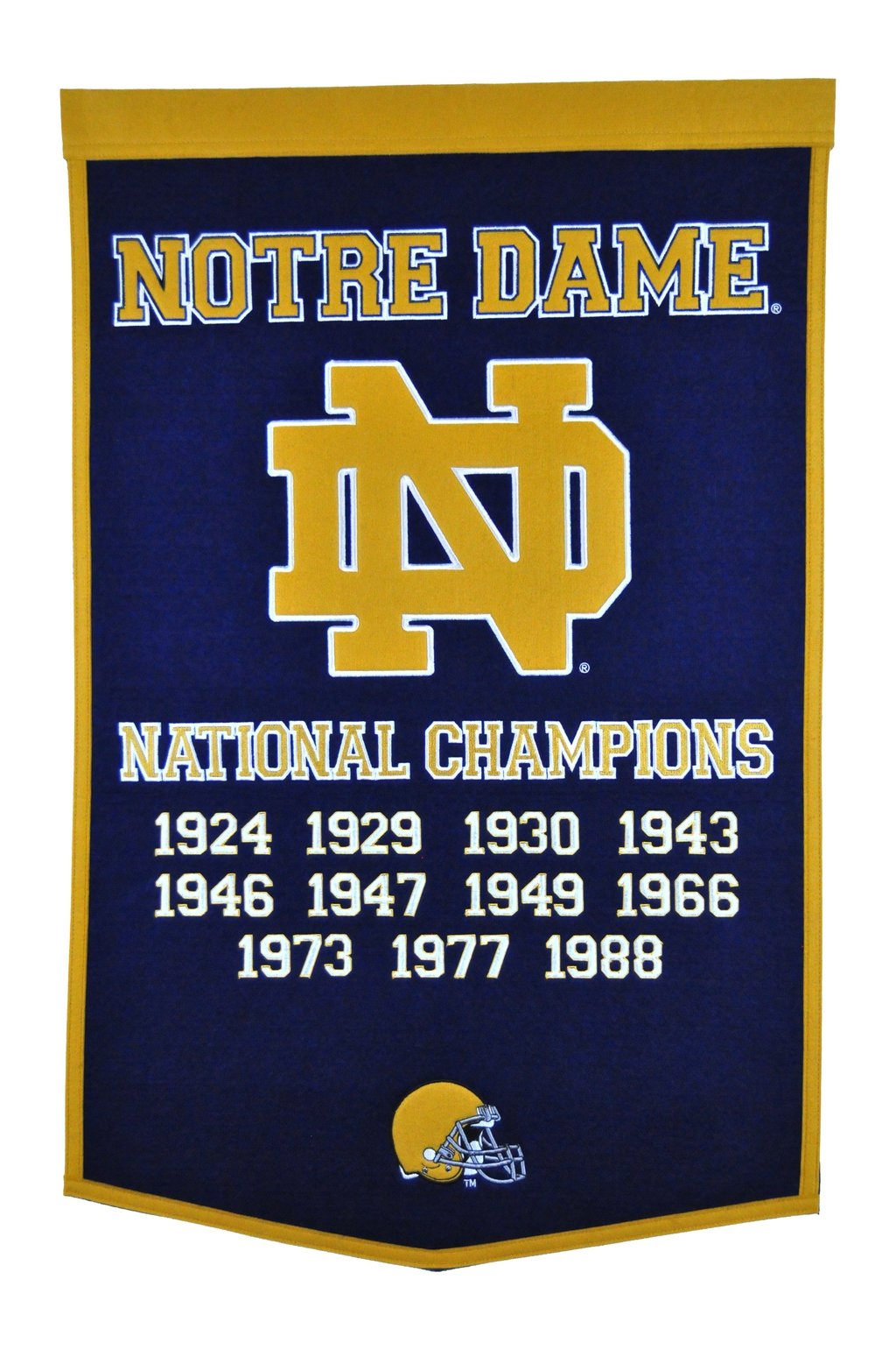 University of Notre Dame Vintage Wool Dynasty Banner With Cafe Rod-Banner-Winning Streak Sports LLC-Top Notch Gift Shop