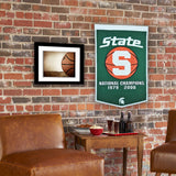 Michigan State University Vintage Wool Dynasty Banner With Cafe Rod-Banner-Winning Streak Sports LLC-Top Notch Gift Shop