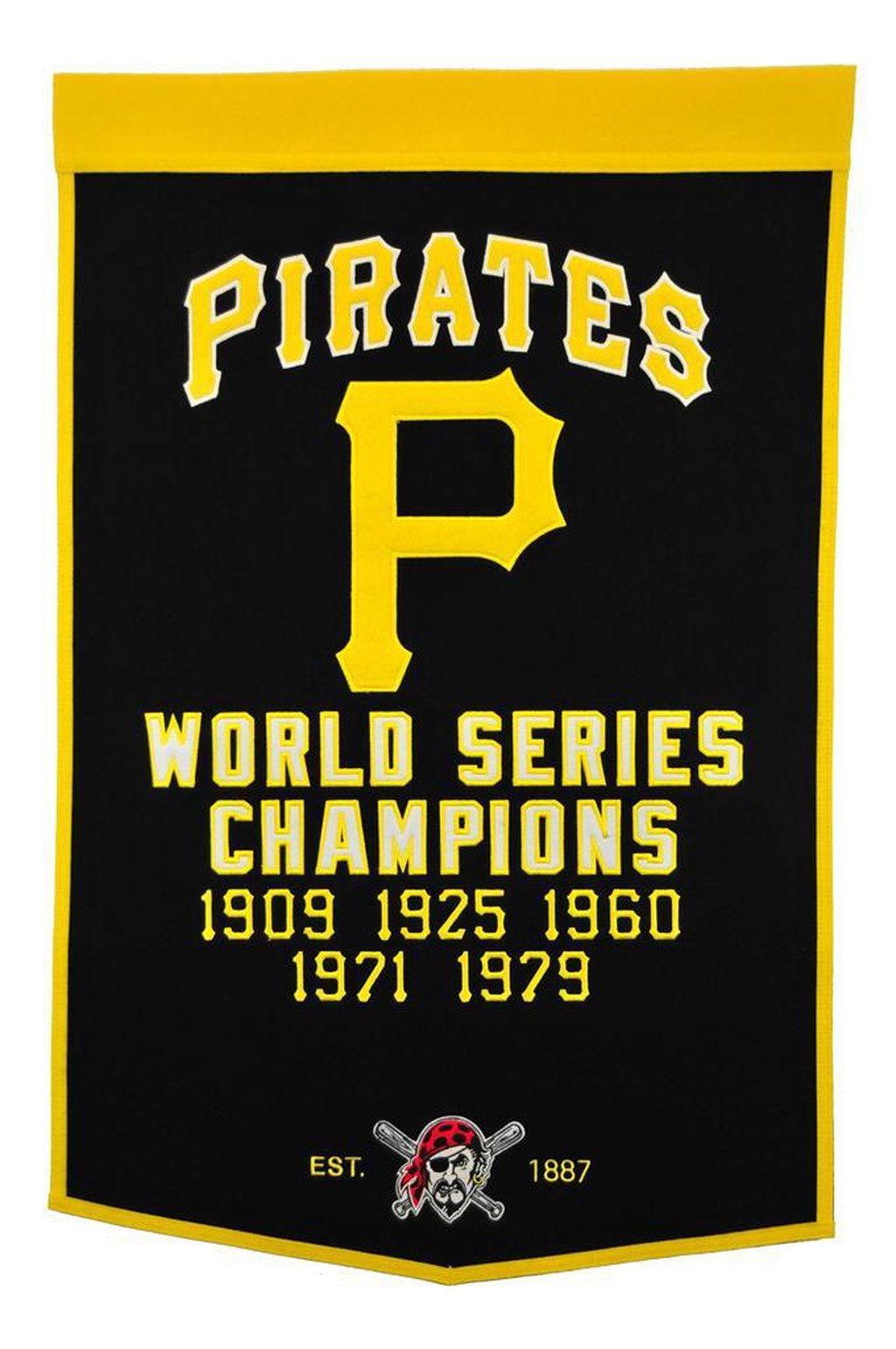 Pittsburgh Pirates Vintage Wool Dynasty Banner With Cafe Rod-Banner-Winning Streak Sports LLC-Top Notch Gift Shop