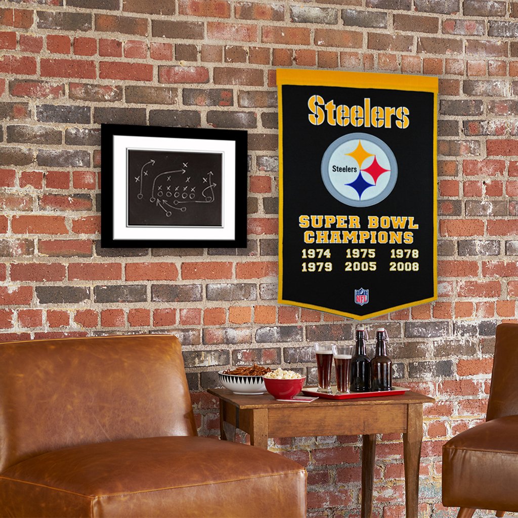 Pittsburgh Steelers Vintage Wool Dynasty Banner With Cafe Rod-Banner-Winning Streak Sports LLC-Top Notch Gift Shop