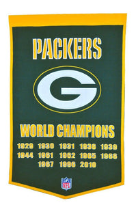 Green Bay Packers Vintage Wool Dynasty Banner With Cafe Rod-Banner-Winning Streak Sports LLC-Top Notch Gift Shop