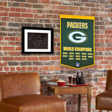 Green Bay Packers Vintage Wool Dynasty Banner With Cafe Rod-Banner-Winning Streak Sports LLC-Top Notch Gift Shop