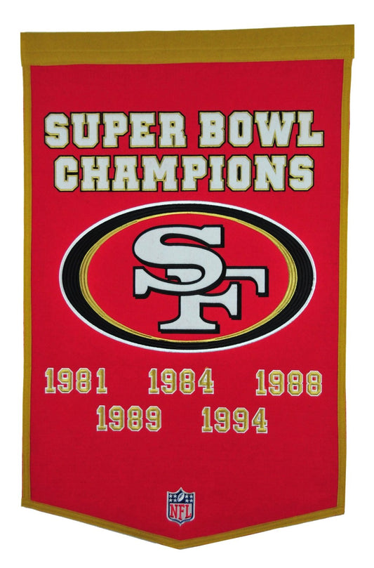 San Francisco 49ers Vintage Wool Dynasty Banner With Cafe Rod-Banner-Winning Streak Sports LLC-Top Notch Gift Shop