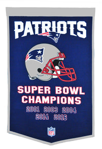 New England Patriots Vintage Wool Dynasty Banner With Cafe Rod-Banner-Winning Streak Sports LLC-Top Notch Gift Shop