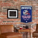 New England Patriots Vintage Wool Dynasty Banner With Cafe Rod-Banner-Winning Streak Sports LLC-Top Notch Gift Shop