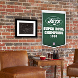 New York Jets Vintage Wool Dynasty Banner With Cafe Rod-Banner-Winning Streak Sports LLC-Top Notch Gift Shop