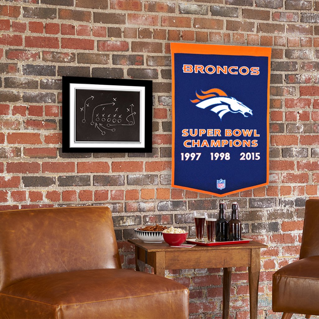 Denver Broncos Vintage Wool Dynasty Banner With Cafe Rod-Banner-Winning Streak Sports LLC-Top Notch Gift Shop