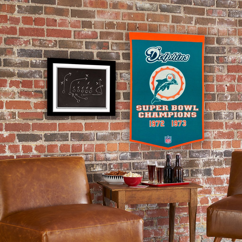 Miami Dolphins Vintage Wool Dynasty Banner With Cafe Rod-Banner-Winning Streak Sports LLC-Top Notch Gift Shop