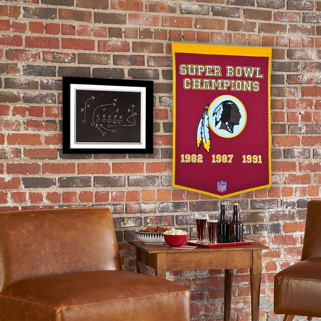 Washington Redskins Vintage Wool Dynasty Banner With Cafe Rod-Banner-Winning Streak Sports LLC-Top Notch Gift Shop