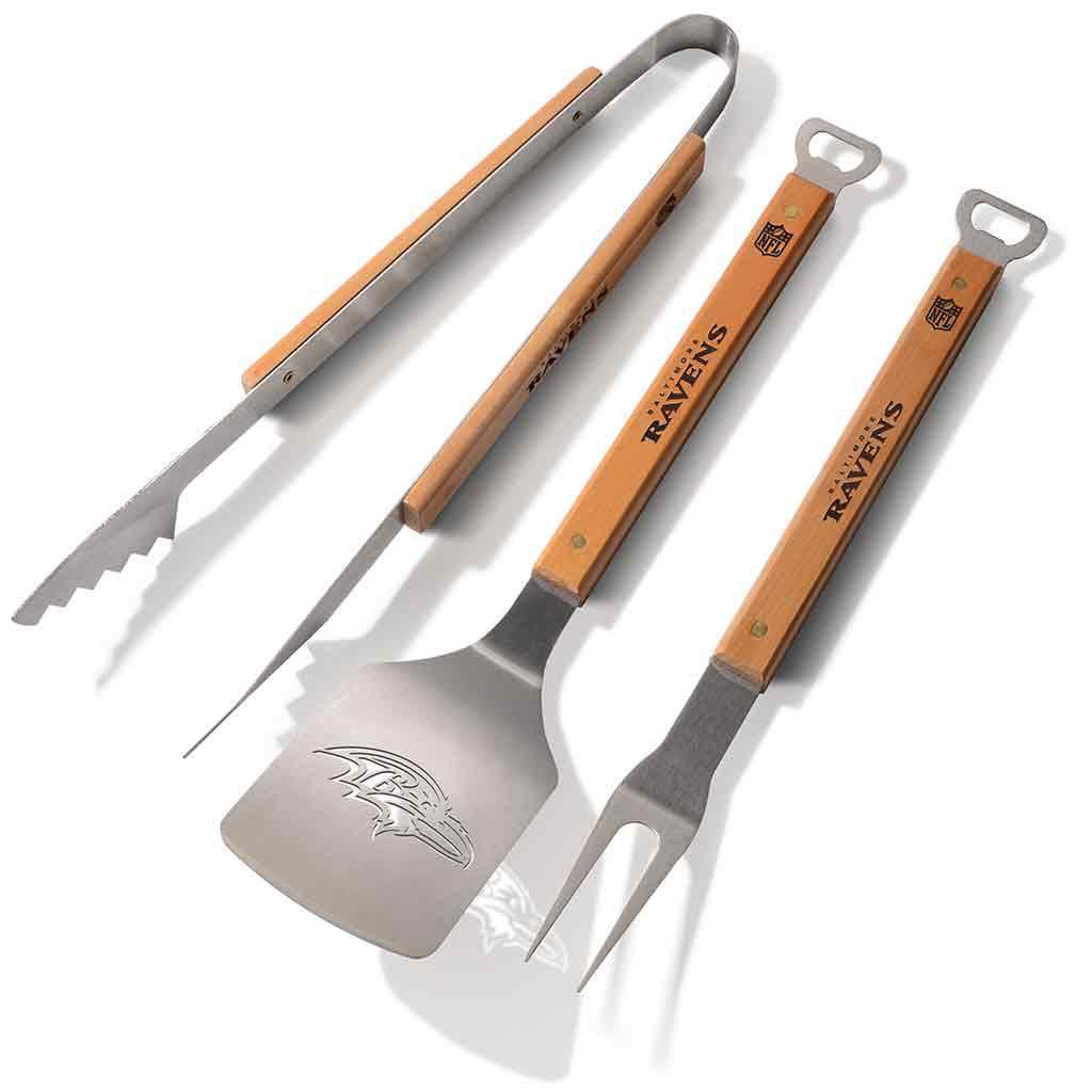 Baltimore Ravens 3 Piece Sportula® BBQ Tool Set-Barbeque Tool-Sportula-Top Notch Gift Shop