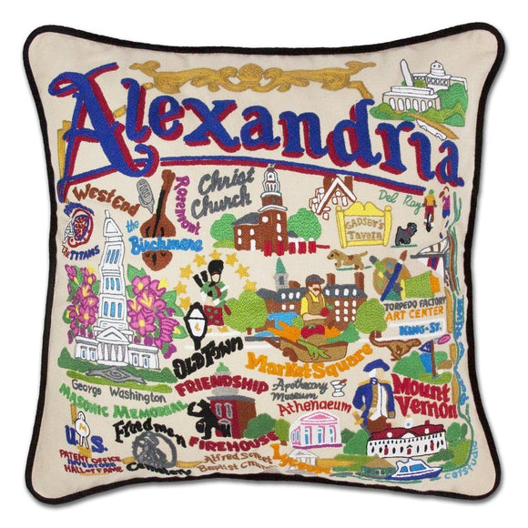 Alexandria Embroidered CatStudio Pillow-Pillow-CatStudio-Top Notch Gift Shop