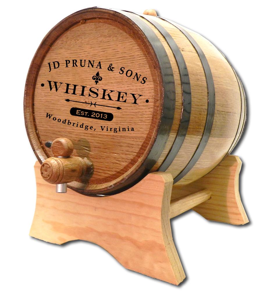 'Classic Label' Oak Barrel With Stand- Personalized-Aging Barrel-1000 Oaks Barrel-Top Notch Gift Shop