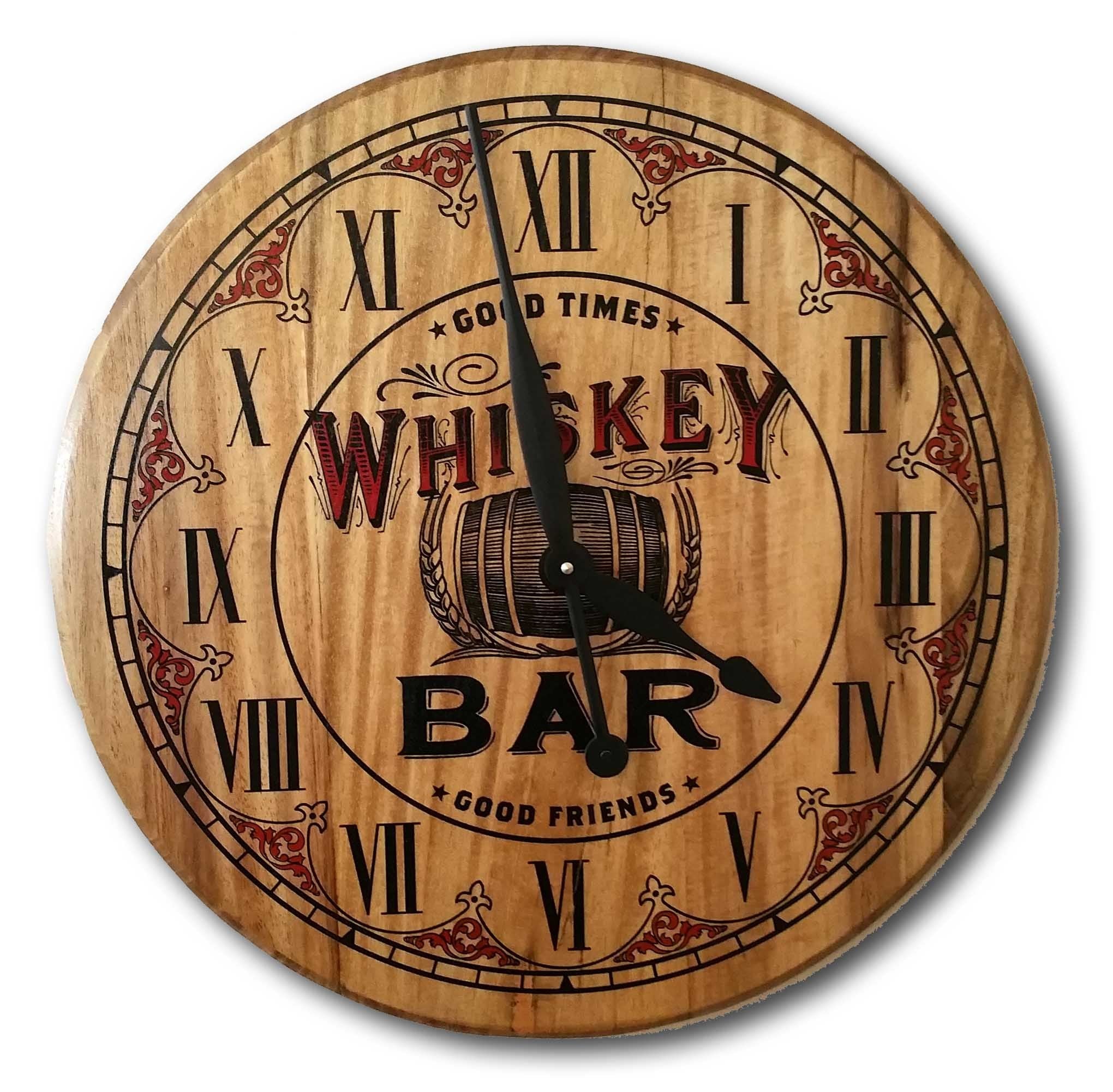Whiskey Bar Barrel Head Clock - Personalized – livesearch