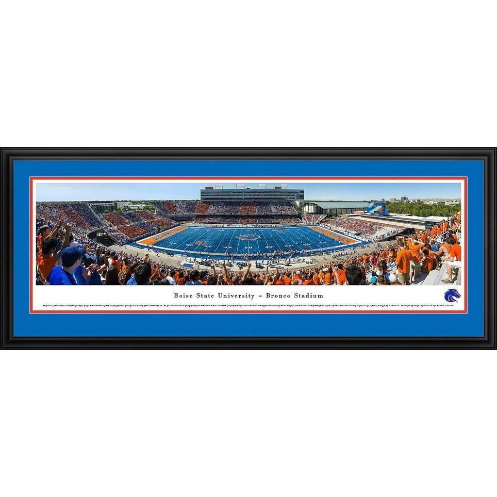 Boise State Football - "Stadium 50 Yard Line" Panorama Framed Print-Print-Blakeway Worldwide Panoramas, Inc.-Top Notch Gift Shop