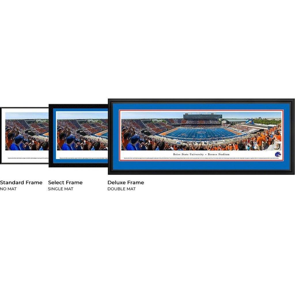 Boise State Football - "Stadium 50 Yard Line" Panorama Framed Print-Print-Blakeway Worldwide Panoramas, Inc.-Top Notch Gift Shop