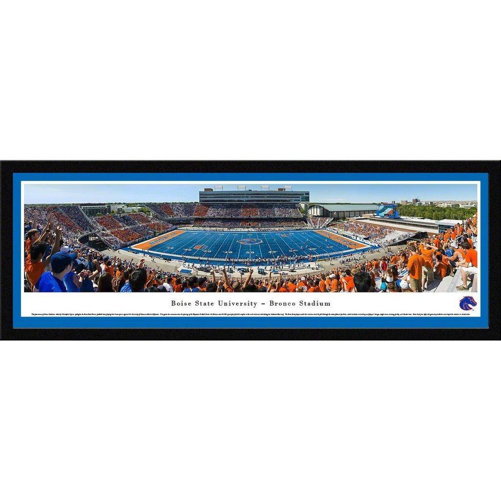 Boise State Football - "Stadium 50 Yard Line" Panorama Framed Print-Print-Blakeway Worldwide Panoramas, Inc.-Top Notch Gift Shop