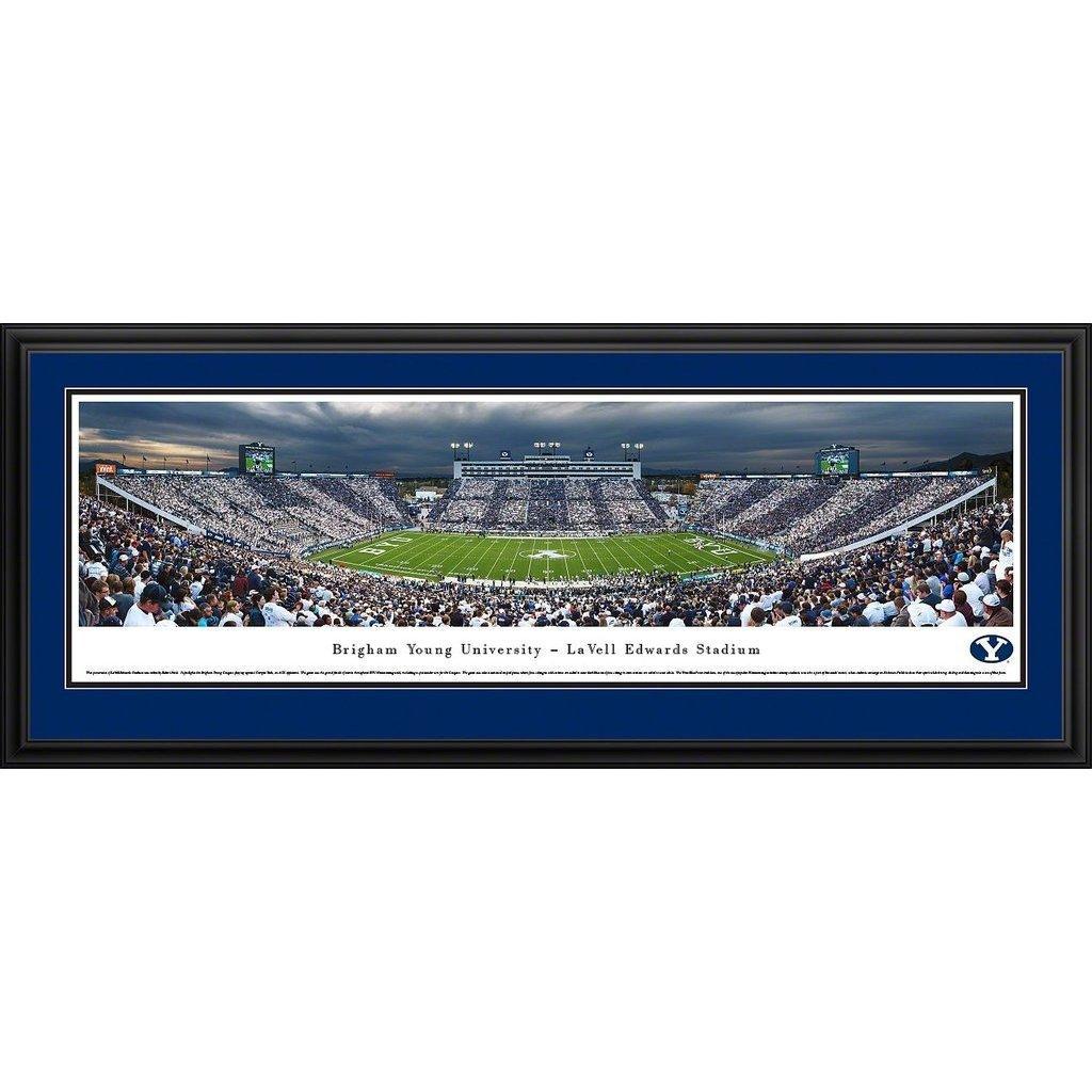 BYU College Football - "Stadium 50 Yard Line" Panorama Framed Print-Print-Blakeway Worldwide Panoramas, Inc.-Top Notch Gift Shop