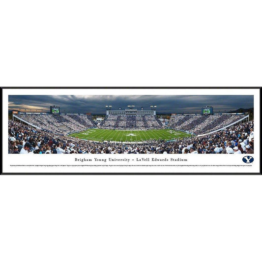 BYU College Football - "Stadium 50 Yard Line" Panorama Framed Print-Print-Blakeway Worldwide Panoramas, Inc.-Top Notch Gift Shop