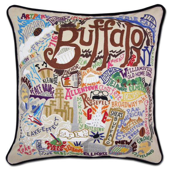 Buffalo Embroidered CatStudio Pillow-Pillow-CatStudio-Top Notch Gift Shop
