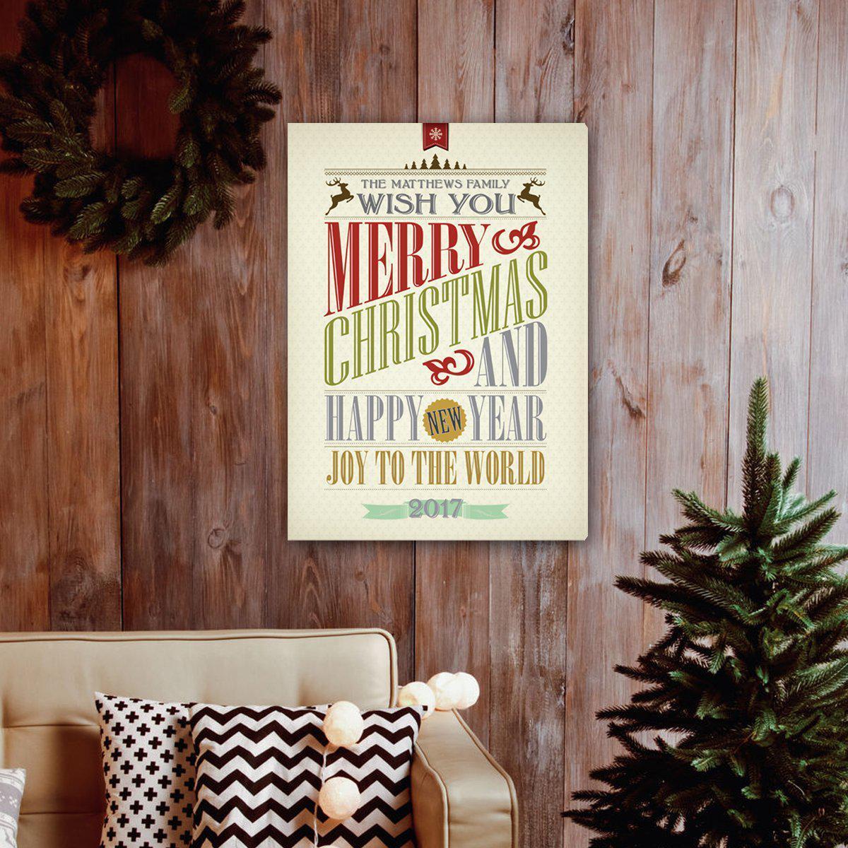 Vintage Christmas Words Personalized Canvas-Canvas Signs-JDS Marketing-Top Notch Gift Shop