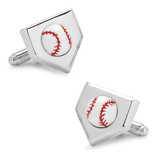 3D Baseball Home Plate Cufflinks-Cufflinks-Cufflinks, Inc.-Top Notch Gift Shop