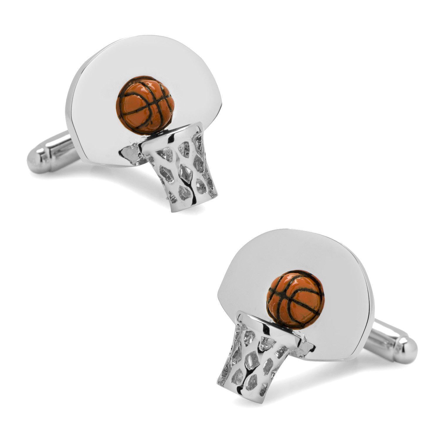 3D Basketball Hoop Cufflinks-Cufflinks-Cufflinks, Inc.-Top Notch Gift Shop