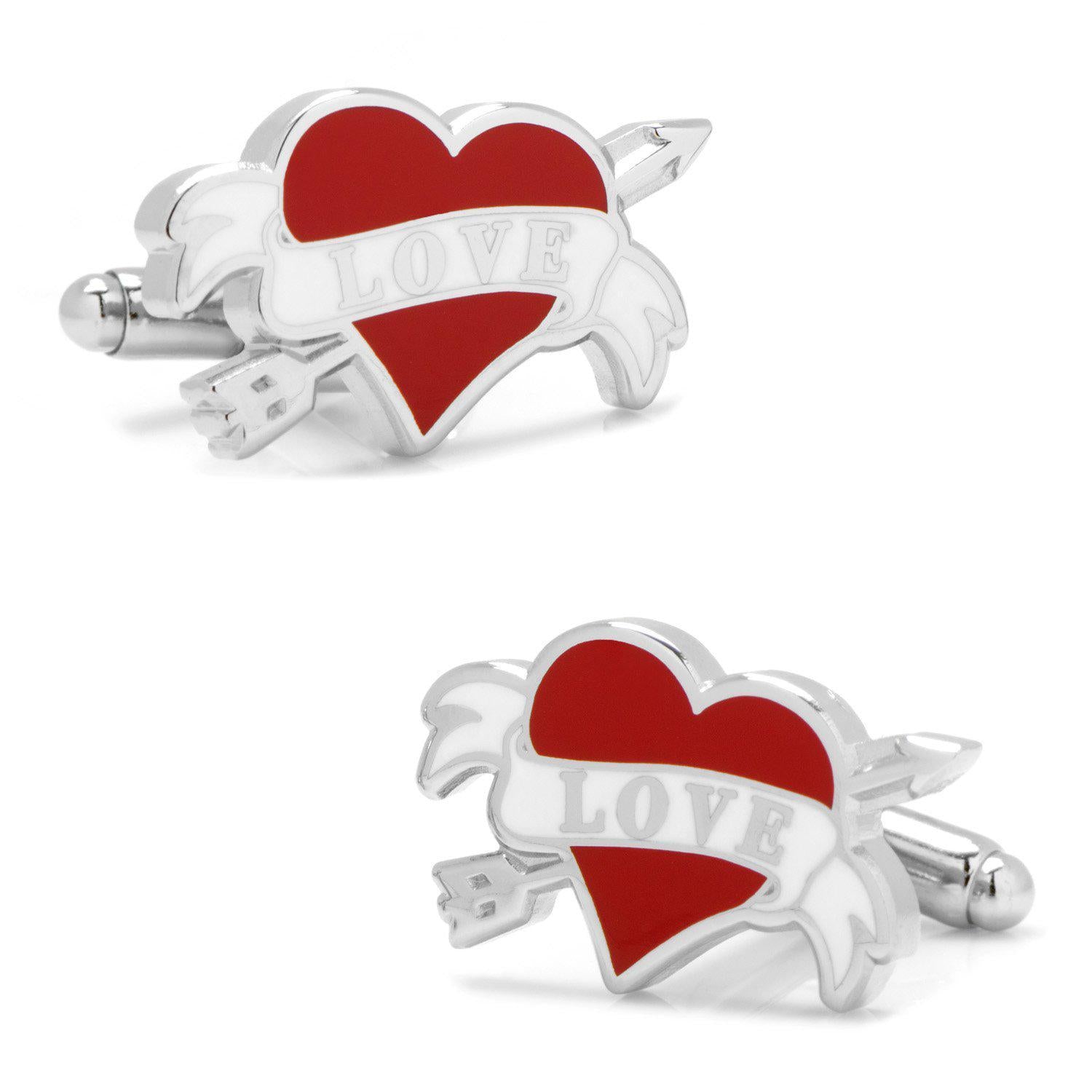 Tattoo Heart Cufflinks-Cufflinks-Cufflinks, Inc.-Top Notch Gift Shop