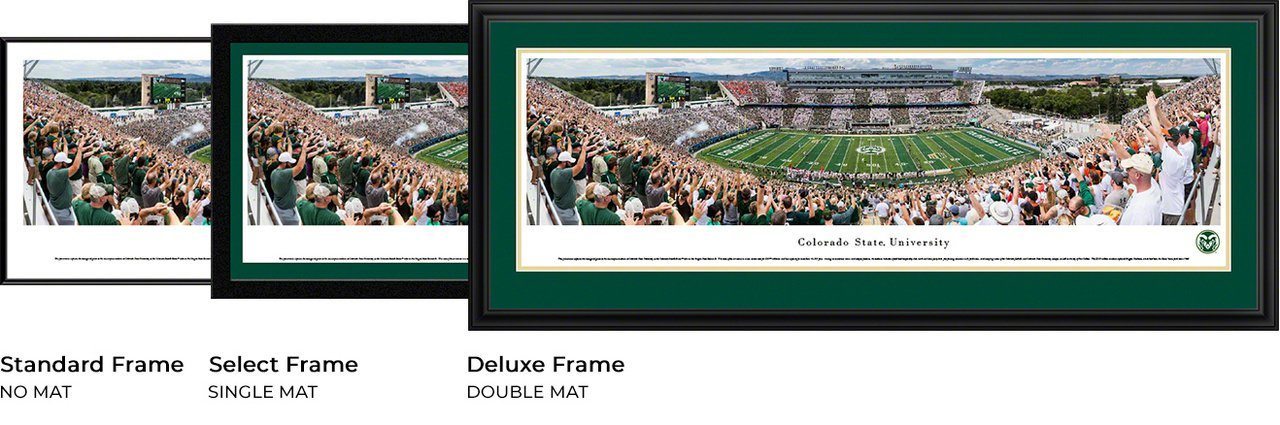 Colorado State Rams Football - "Stadium 50 Yard Line" Panorama Framed Print-Print-Blakeway Worldwide Panoramas, Inc.-Top Notch Gift Shop