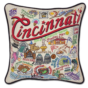 Cincinnati Embroidered CatStudio Pillow-Pillow-CatStudio-Top Notch Gift Shop
