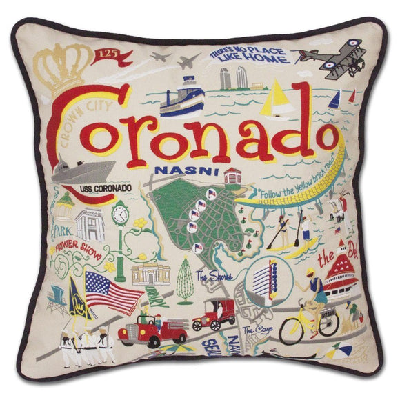 Coronado Embroidered CatStudio Pillow-Pillow-CatStudio-Top Notch Gift Shop