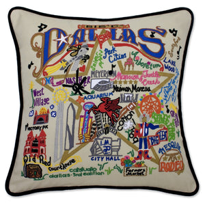 Dallas Embroidered CatStudio Pillow-Pillow-CatStudio-Top Notch Gift Shop