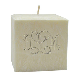 3" Hand Poured Monogrammed Palm Wax Candle - Unscented-Candle-Carved Solutions-Top Notch Gift Shop