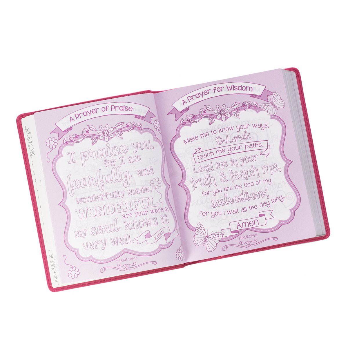 My Creative Bible for Girls, Journaling Bible - ESV - Bright Pink Leather Cover-Bible-Christian Art Gifts-Top Notch Gift Shop