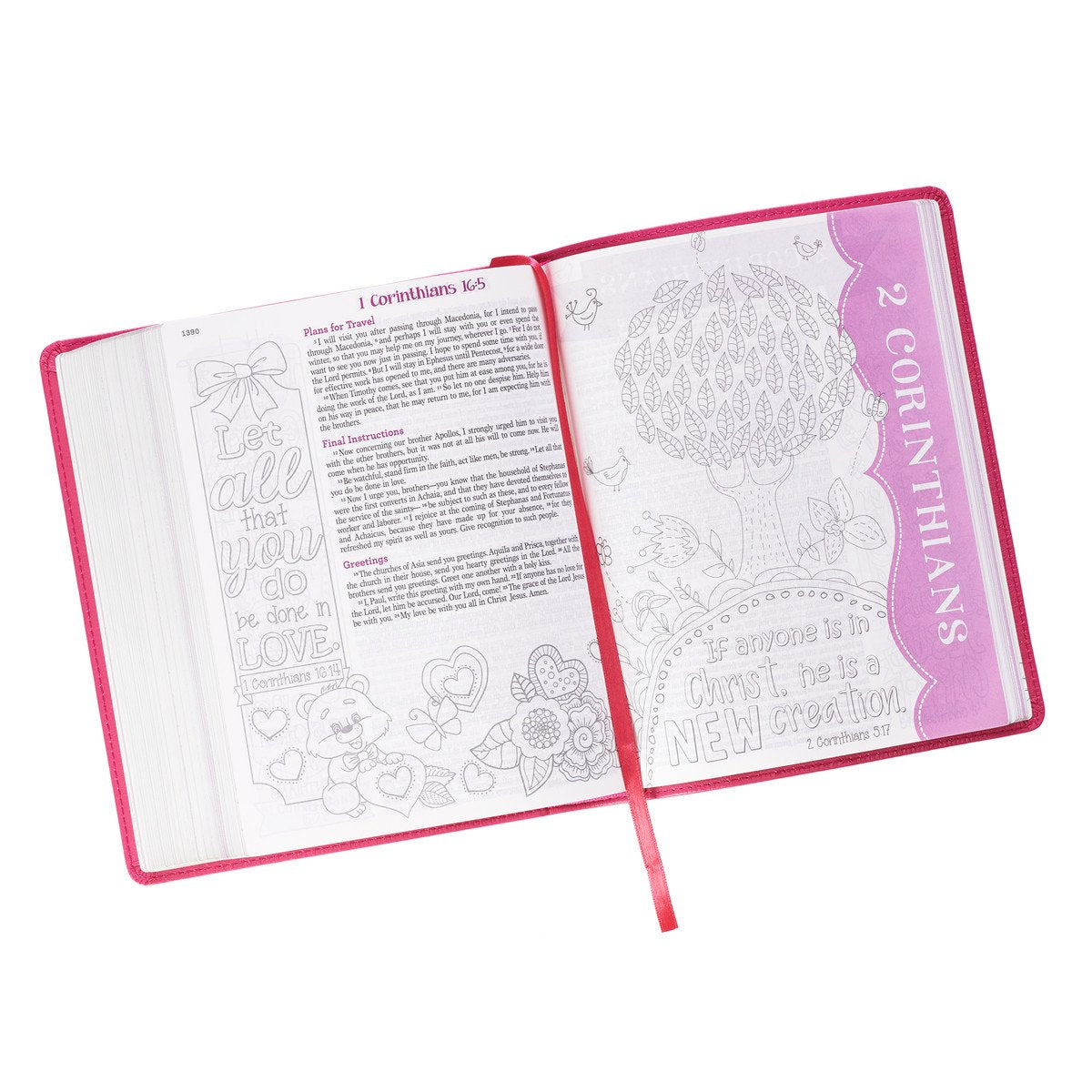 My Creative Bible for Girls, Journaling Bible - ESV - Bright Pink Leather Cover-Bible-Christian Art Gifts-Top Notch Gift Shop