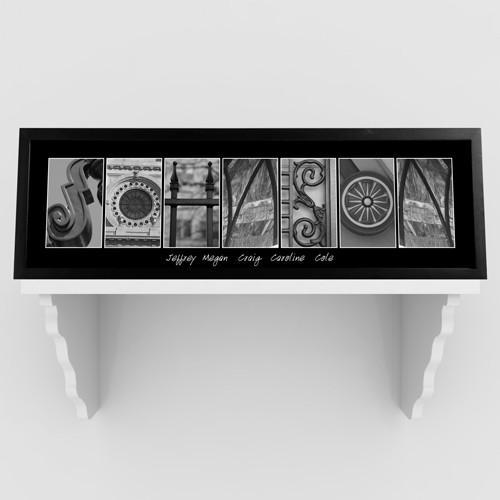 Architectural Elements III B&W Family Name Personalized Print-Wall Art-JDS Marketing-Top Notch Gift Shop