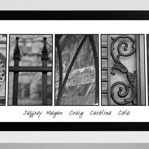 Architectural Elements III B&W Family Name Personalized Print-Wall Art-JDS Marketing-Top Notch Gift Shop