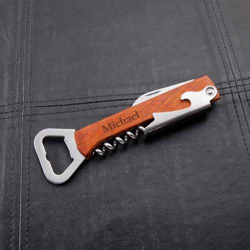 Wood Handled Wine & Bottle Opener Multi-tool - Personalized-Bar Tool-JDS Marketing-Top Notch Gift Shop