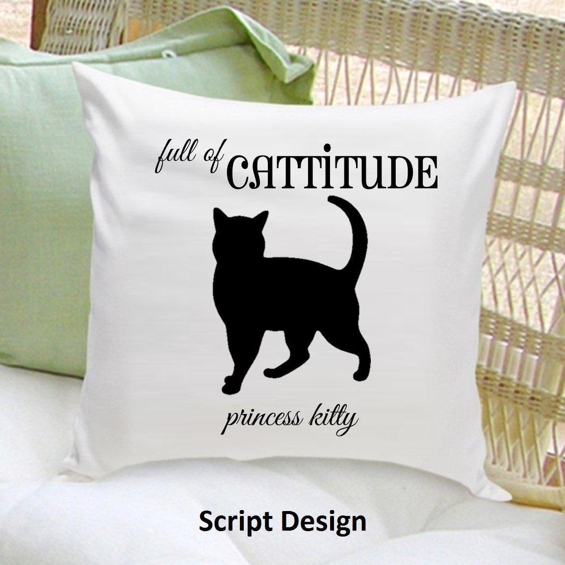 Cat Silhouette Personalized Throw Pillow-Pillow-JDS Marketing-Top Notch Gift Shop