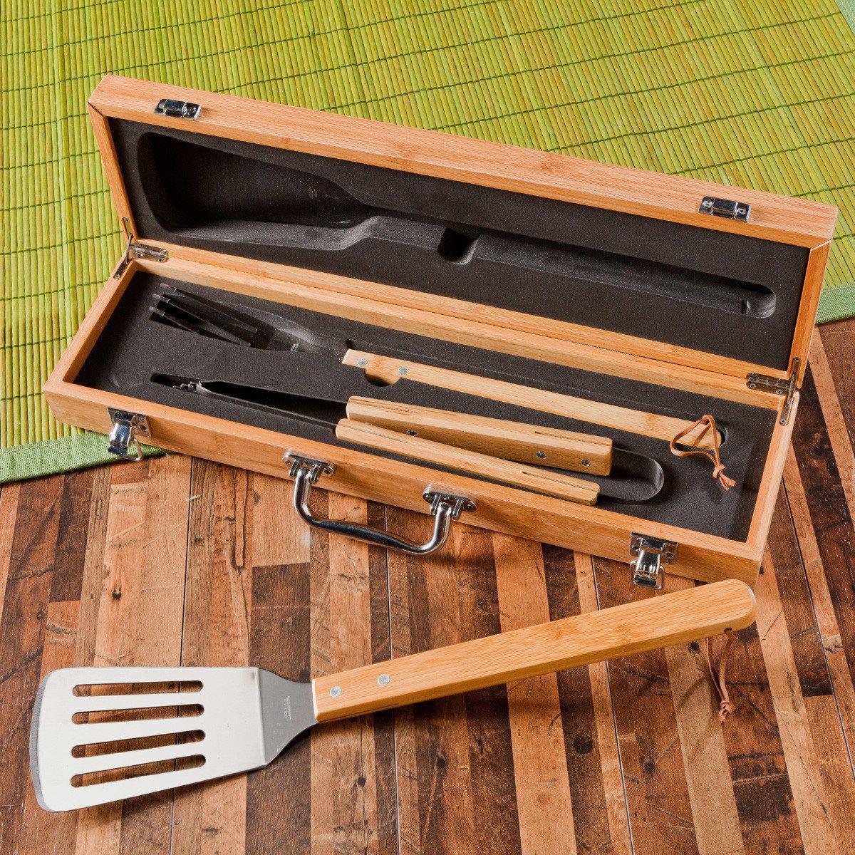 Grilling BBQ Set with Personalized Bamboo Case-Barbeque Tool-JDS Marketing-Top Notch Gift Shop