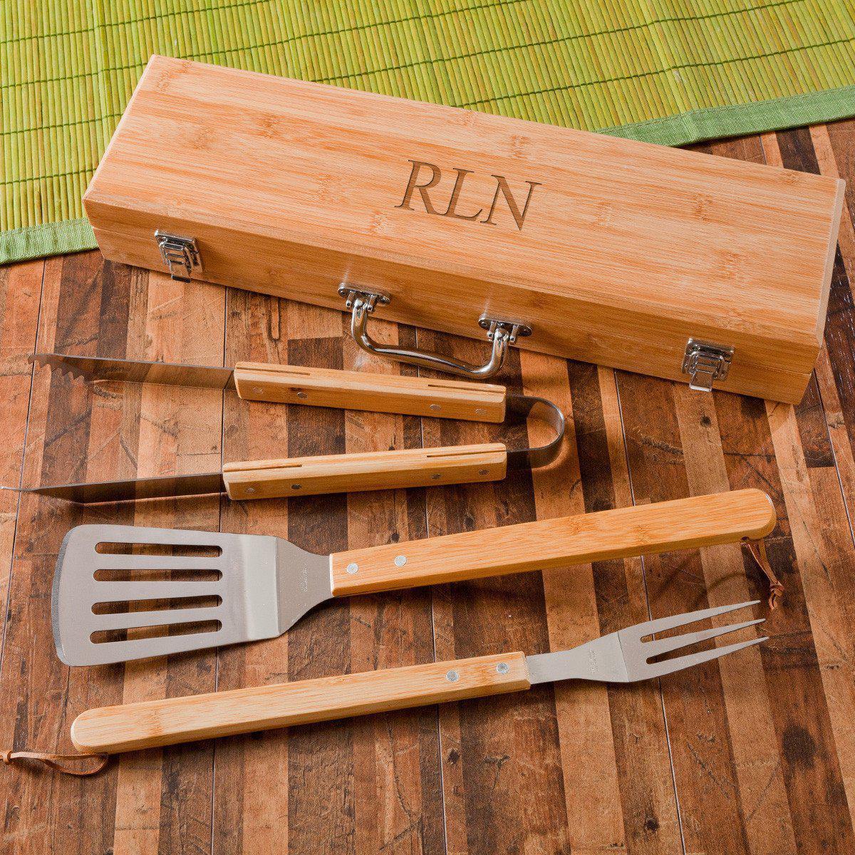 Grilling BBQ Set with Personalized Bamboo Case-Barbeque Tool-JDS Marketing-Top Notch Gift Shop